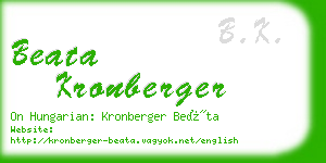 beata kronberger business card